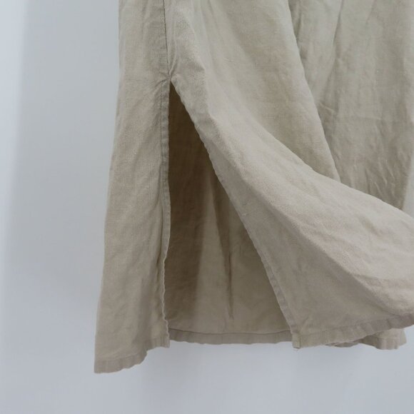 Outfit JPR Womens Large Solid Beige Pure Linen Skirt Drawstring Waist Lagenlook - Picture 7 of 15